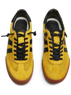 Leren sneakers geel/zwart