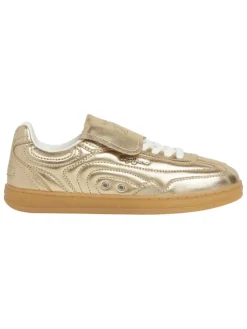 Leren sneakers goudkleurig