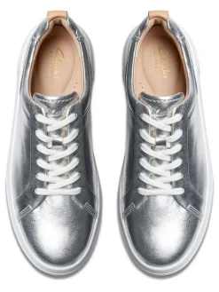 Leren sneakers "Hollyhock Walk" zilverkleurig