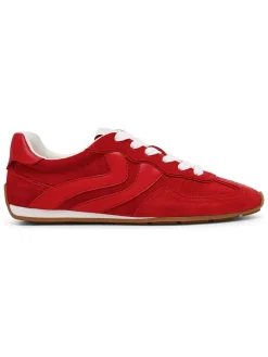 Leren sneakers rood