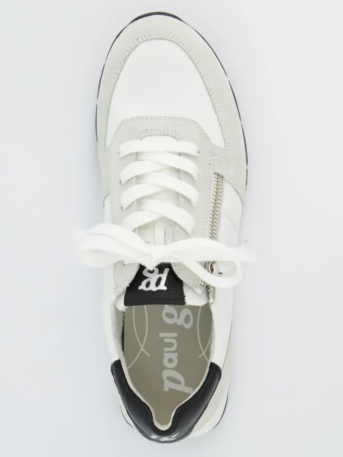 Leren sneakers wit/crème