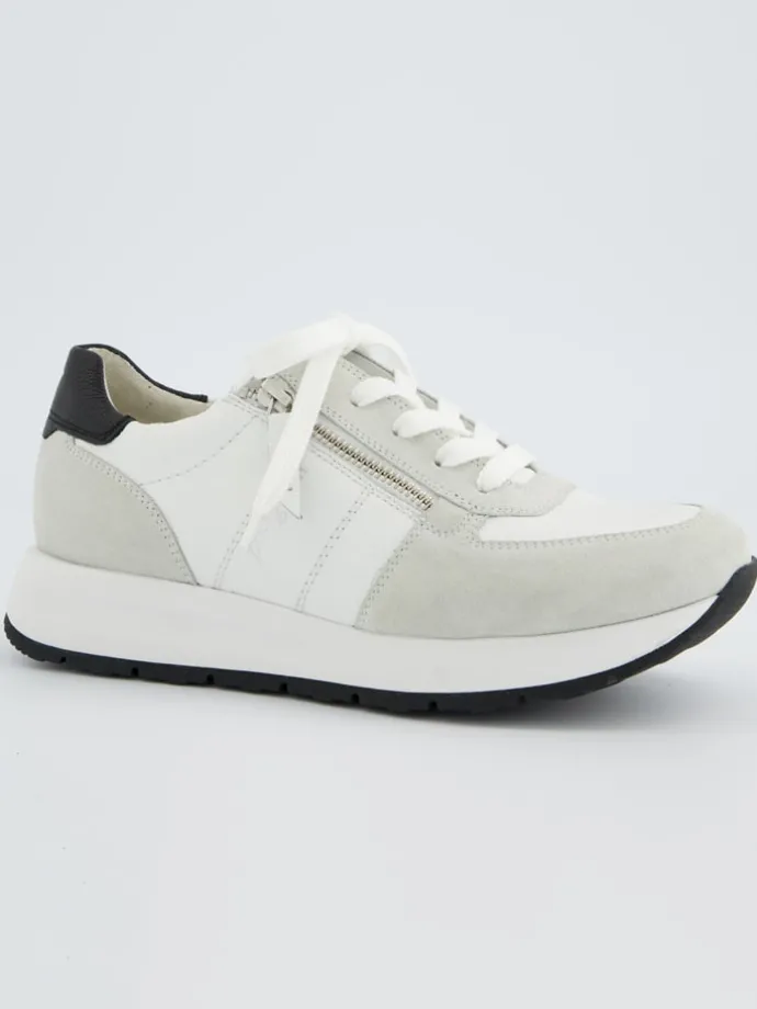 Leren sneakers wit/crème
