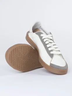 Leren sneakers wit/grijs