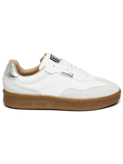 Leren sneakers wit/zilverkleurig