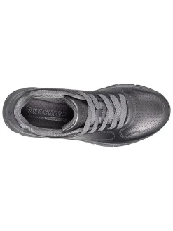 Leren sneakers zilverkleurig