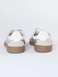 Leren sneakers zilverkleurig