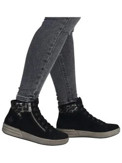Leren sneakers zwart