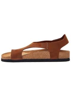 Leren teensandalen bruin