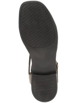 Leren teensandalen kaki