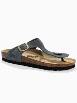 Leren teenslippers 