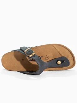 Leren teenslippers 