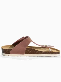 Leren teenslippers 