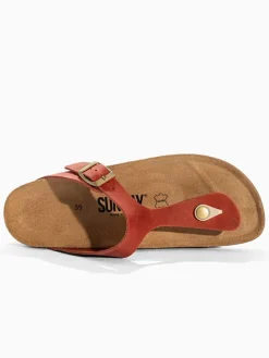 Leren teenslippers 