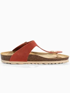 Leren teenslippers 