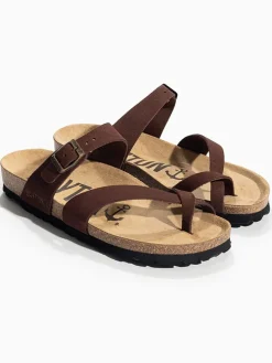 Leren teenslippers 