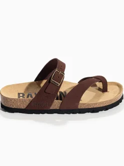 Leren teenslippers 