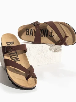 Leren teenslippers 