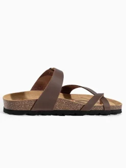 Leren teenslippers 