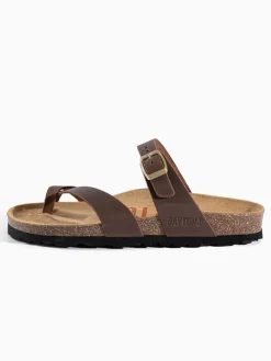 Leren teenslippers 