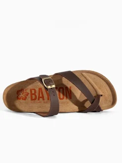 Leren teenslippers 