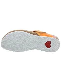 Leren teenslippers "Julia" geel/oranje/roze