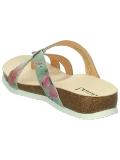 Leren teenslippers "Julia" groen