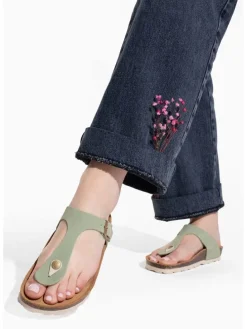 Leren teenslippers 