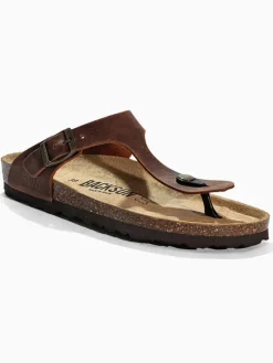 Leren teenslippers 