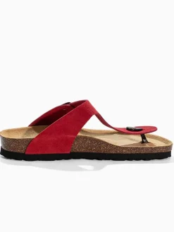Leren teenslippers 
