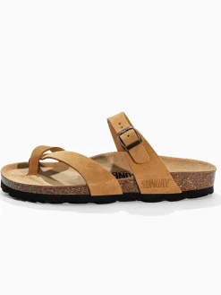 Leren teenslippers 
