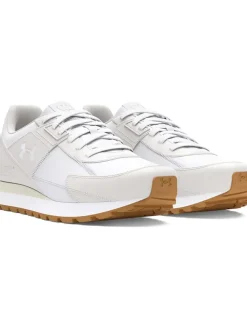 Leren trainingsschoenen beige/wit