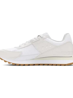 Leren trainingsschoenen beige/wit