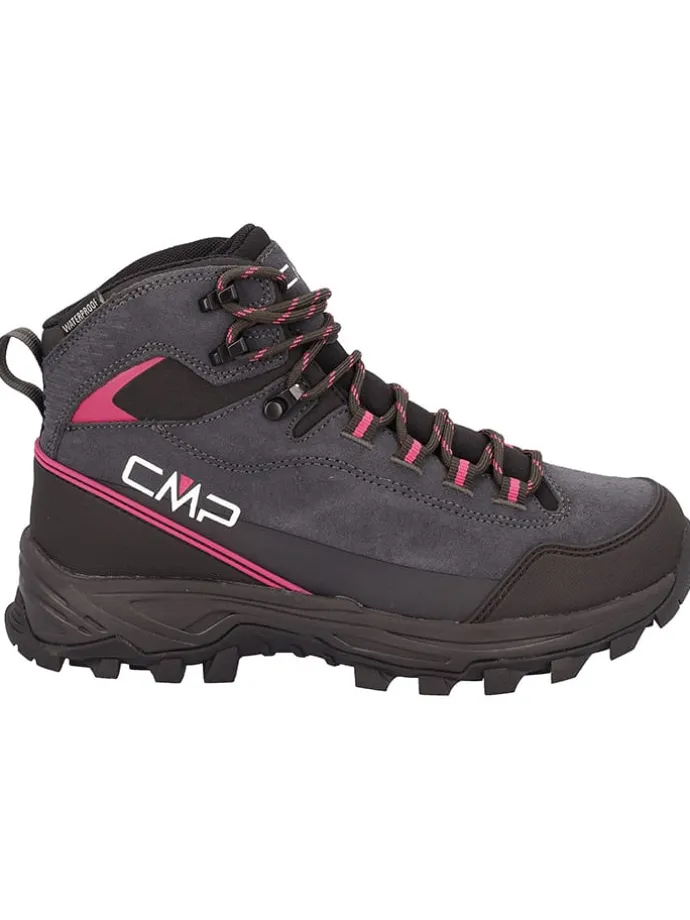 Leren trekkingboots "Myzar Mid" donkerblauw/roze