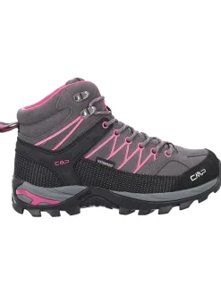Leren trekkingboots "Rigel Mid" antraciet/roze
