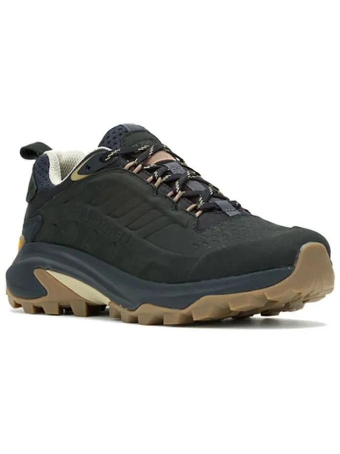 Leren trekkingschoenen "Moab Speed 2" zwart/donkerblauw