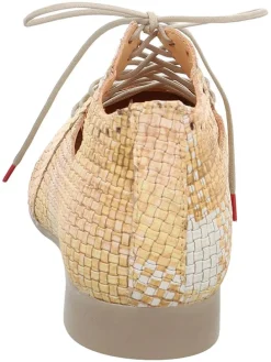 Leren veterschoenen beige