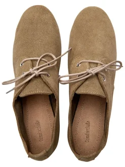 Leren veterschoenen beige/grijs