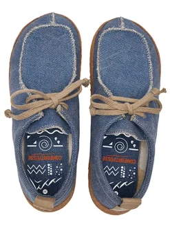 Leren veterschoenen blauw