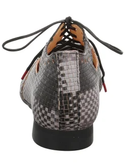 Leren veterschoenen grijs