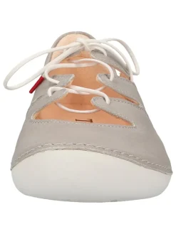 Leren veterschoenen grijs
