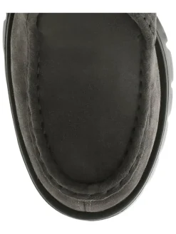 Leren veterschoenen grijs
