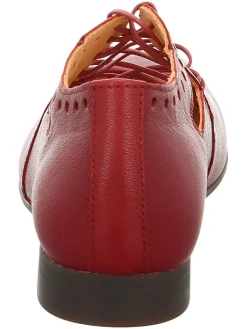Leren veterschoenen rood