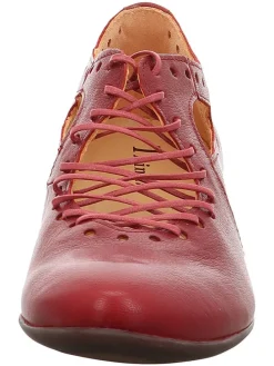 Leren veterschoenen rood