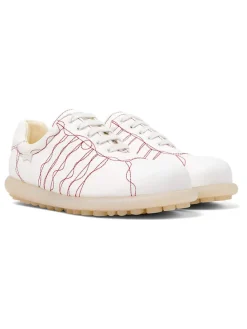 Leren veterschoenen wit