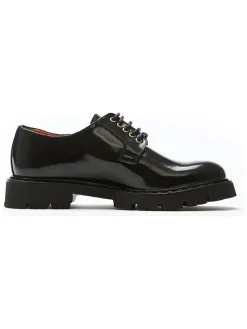 Leren veterschoenen zwart