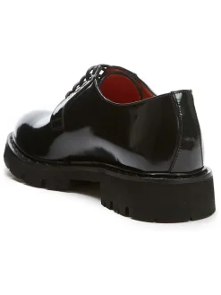 Leren veterschoenen zwart