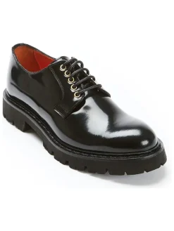 Leren veterschoenen zwart