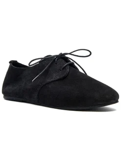 Leren veterschoenen zwart