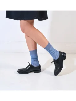 Leren veterschoenen zwart