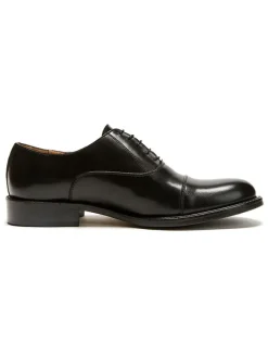 Leren veterschoenen zwart